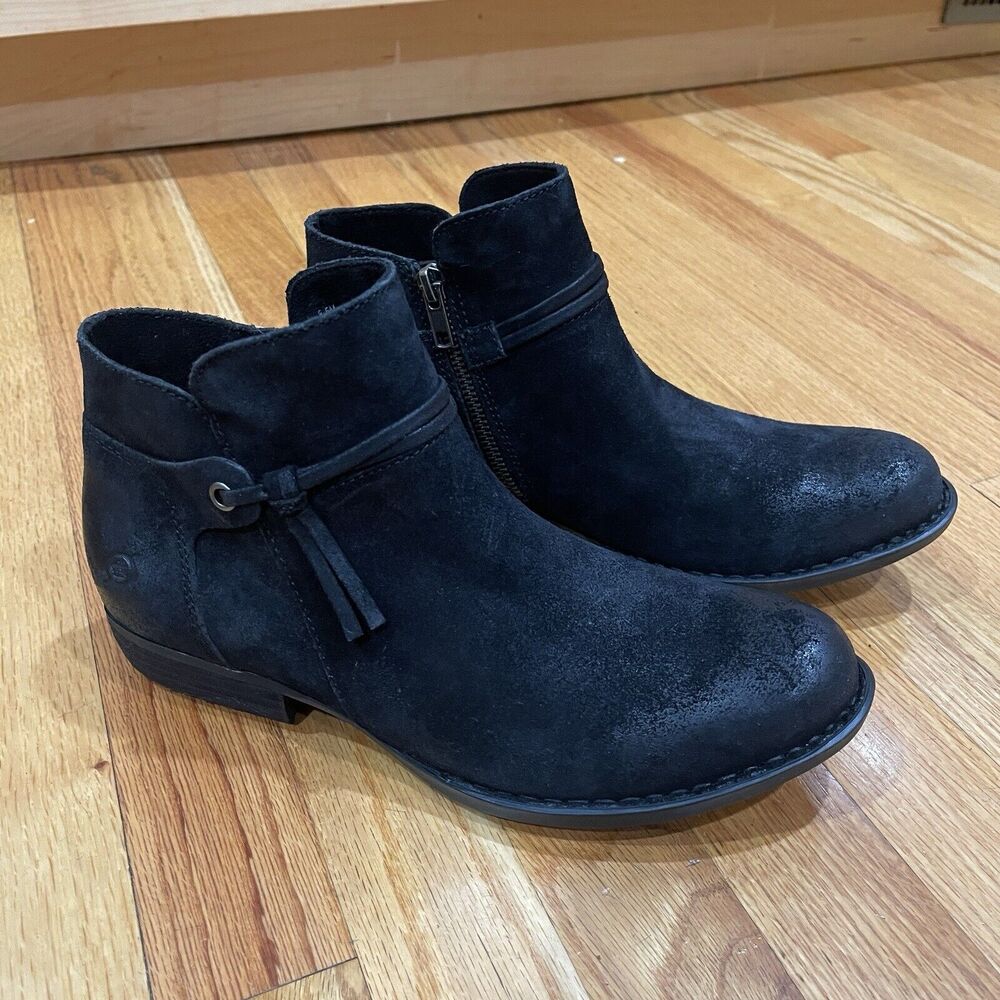 Born Shoes Kimmie Ankle Boots Womens Size 8.5M Black Leather Cushioned NEW - Picture 2 of 16